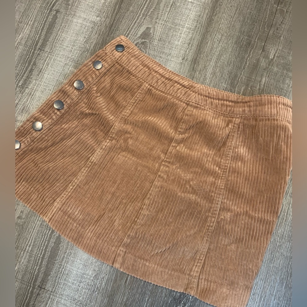 Zara button up corduroy skirt